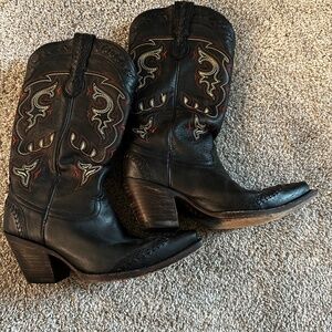 Lucchese 1883 Black Crackle Boots